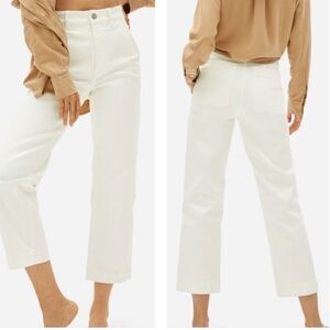 EVERLANE STRAIGHT LEG WHITE CROPPED JEANS SIZE 10